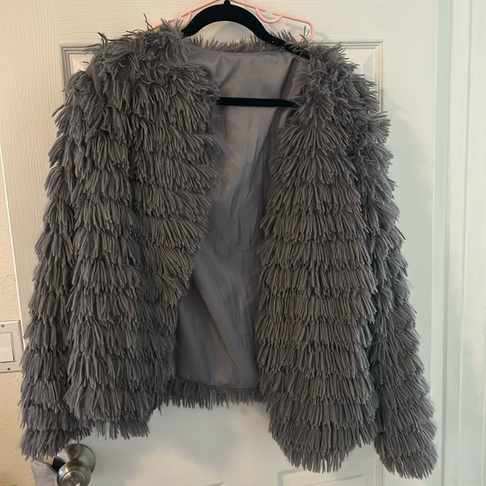Faux fur shag jacket